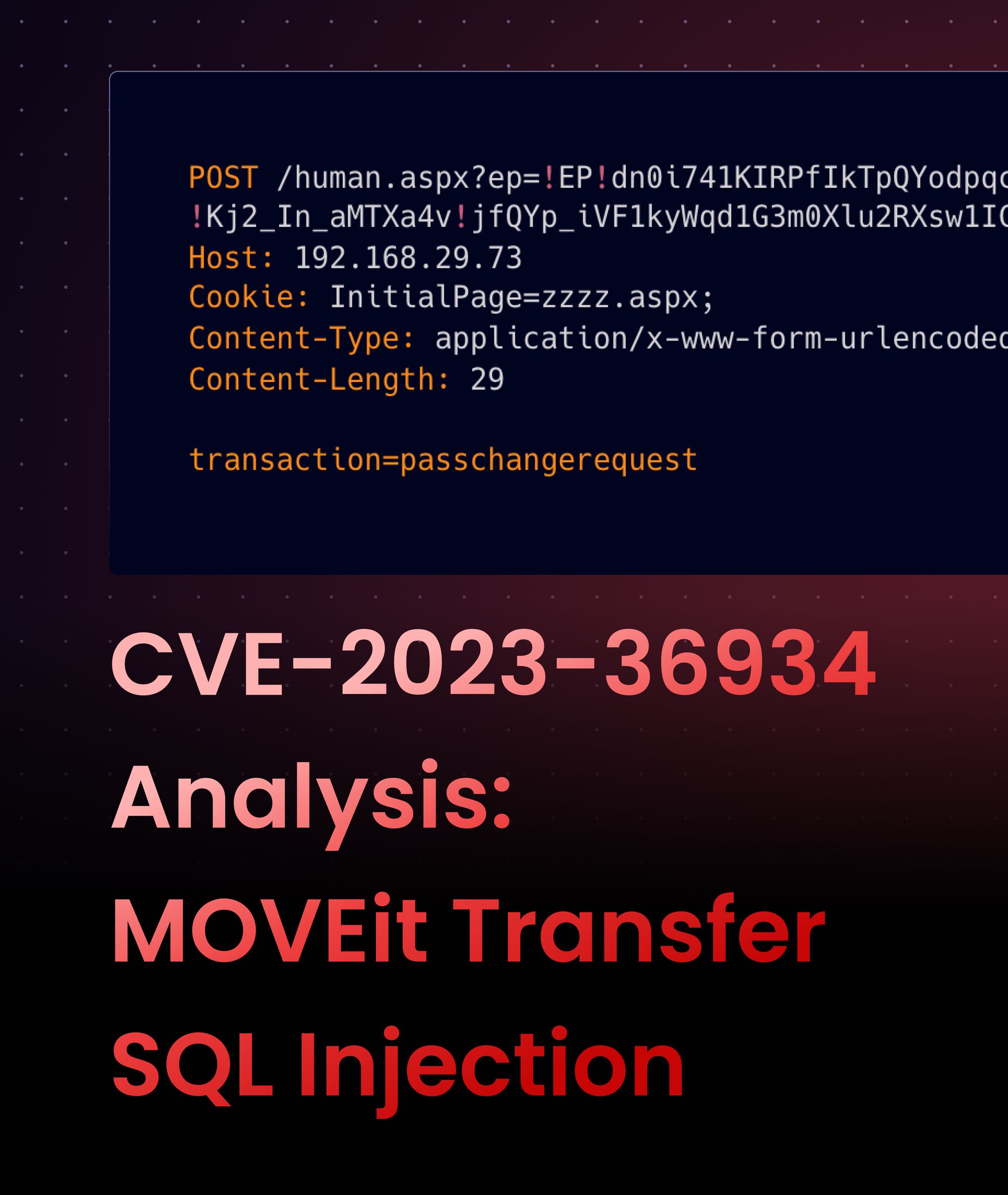 CVE-2023-36934 Analysis: MOVEit Transfer SQL Injection