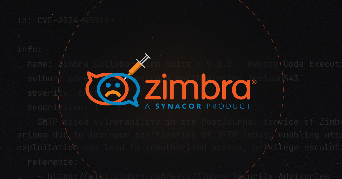 Zimbra - Remote Command Execution (CVE-2024-45519)